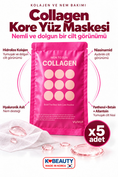byeolee 5 Adet Kolajen Içerikli Kırışıklık Ve Ince Çizgileri Azaltıcı Kore Yü...