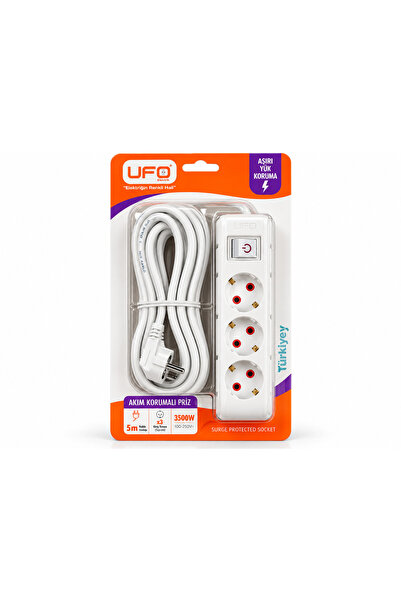 UFO Surge Protected Socket 5 Meters White
