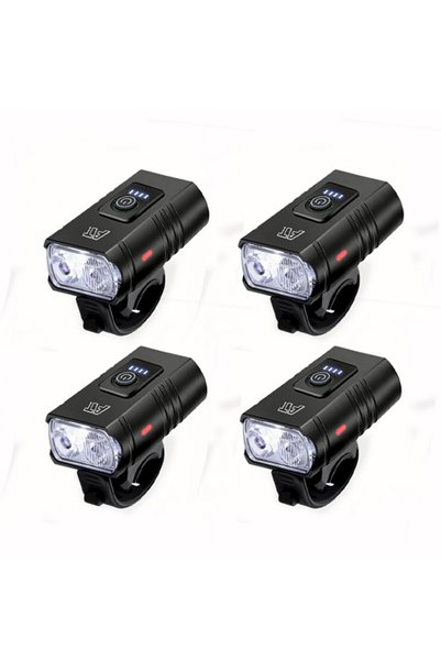 Choice3 مصباح أمامي للدراجة BK02-4 قطع LED قابل لإعادة الشحن بمنفذ Type-C، مص...