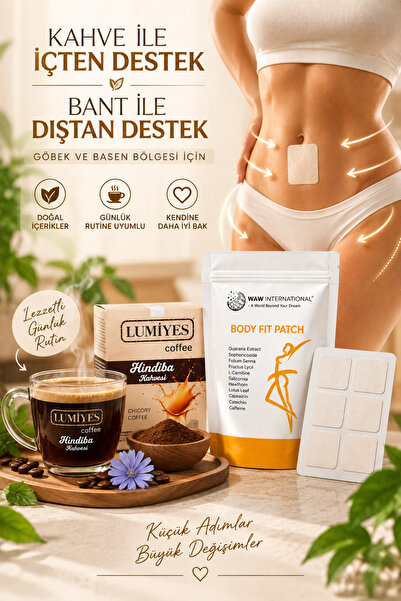 waw international Body Fit Patch 30’lu Göbek Bandı + 100 gr Lumiyes Detox Kahvesi – İçten ve Dıştan Destek