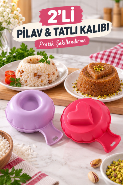 tafce 2'li Pratik Pilav Ve Tatlı Kalıbı Pilav Ve Tatlı Şekillendirici Helva K...