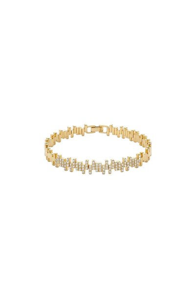 Charmist Steel Gold Zircon Stone Rhythm Bracelet