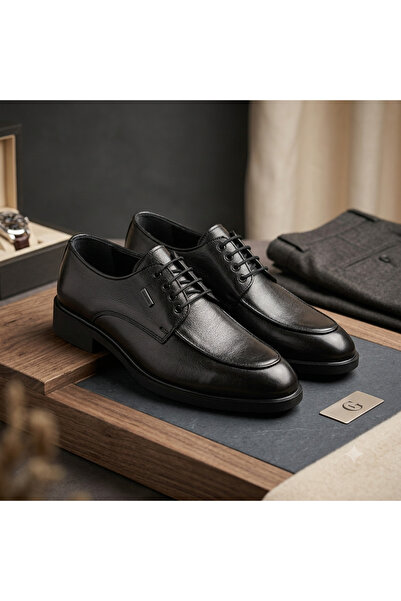 BAL ALTINÖKÇE AYAKKABICILIK Men's Black Lace-Up Classic Shoes with Heels