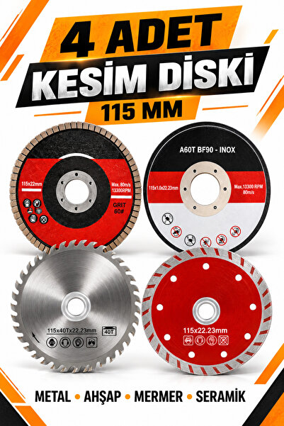 FREED TOOLS Kesim diski 4 adet 115 mm mermer seramik sunta metal uyumlu