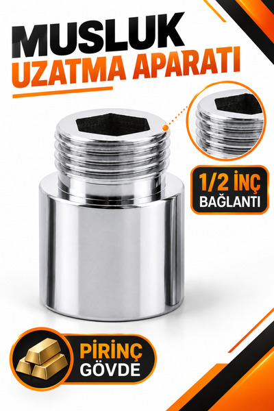 FREED TOOLS Musluk Uzatma Aparatı 1 Adet 1/2 inç Pirinç Musluk ve Batarya Bağ...