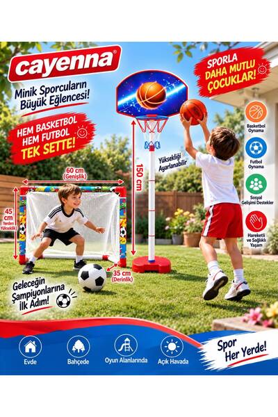 cayenna Futbol Kalesi Ayaklı Basketbol Potası