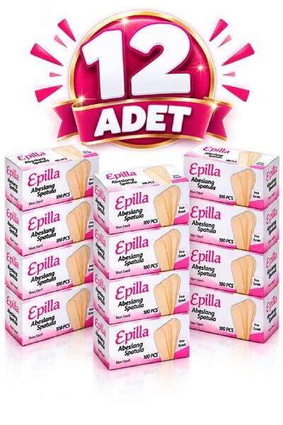 Epilla 100'lü 12 Paket Abeslang Tahta Dil Çubuğu Basacağı - Ağda Spatulası, S...