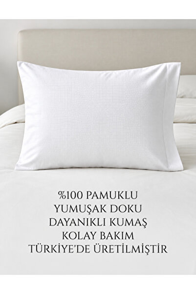 Zorluteks %100 Pamuk Saten Beyaz 2'li Yastık Kılıfı 50x70 cm
