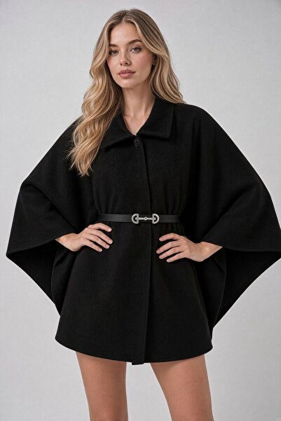 Shiron Sportswear&Company تونيك نسائي أسود بحزام - تونيك محتشم
