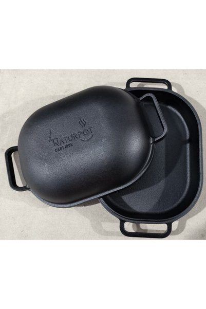 Naturpot Cast Iron Bread Baking Pot Uncoated Real Cast Iron