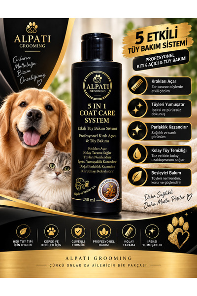 ALPATİ GROOMİNG 5 in 1 Coat Care System Profesyonel Kıtık Açıcı & Tüy Bakım F...