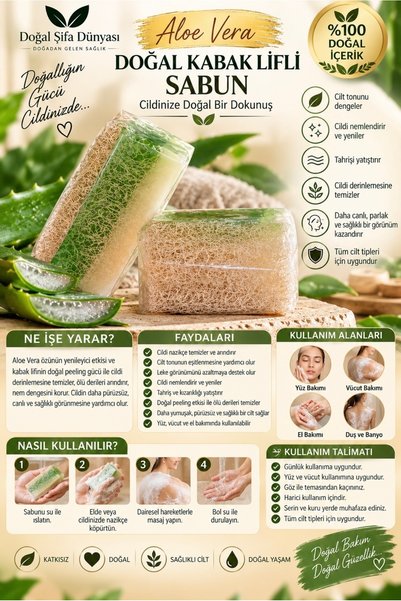 DogalSifaDünyası Natural Pumpkin Fiber Aloevera Soap