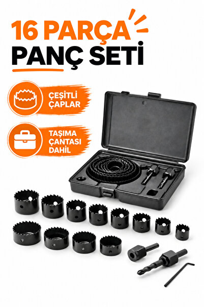 FREED TOOLS 16 Parça Panç Seti 19-64 mm Ahşap Metal Plastik Delme Uçları
