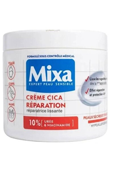 MİXA كريم سيكا للترميم - للوجه والجسم واليدين، يحتوي على يوريا سيكا ريبير 400 جرام (صنع في فرنسا)