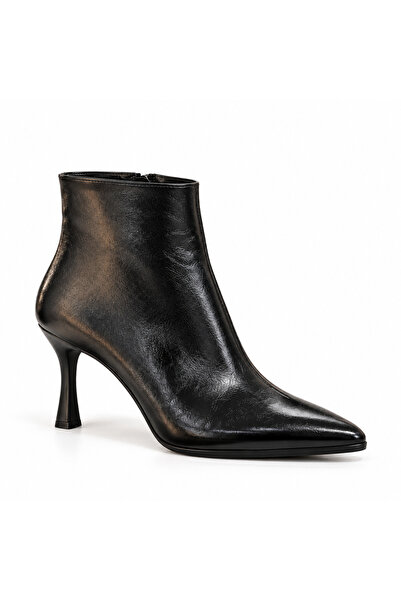 BESKAR Γυναικείες μπότες Yanki Full Black Pointed Toe 8 cm Stiletto