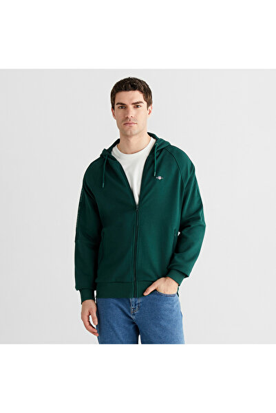 Gant Logo tape full zip hoodie