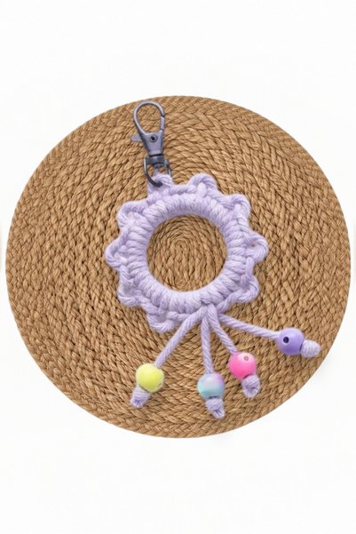 nftart.design Nazar Beaded Ring Macrame Keychain