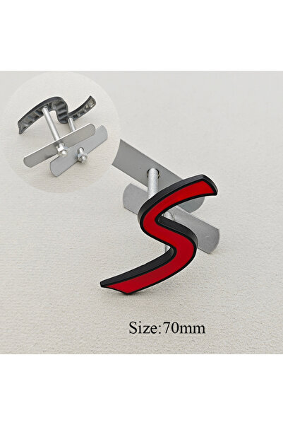 Choice4 Grill Red Black 70mm 3D Metal Logo S Emblem Nameplate Car Rear Trunk ...