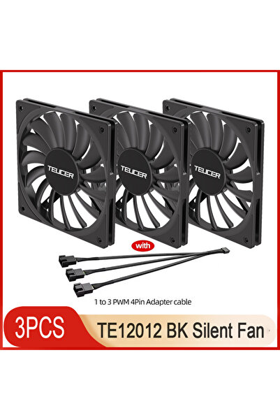 Choice3 NO RGB AS SHOW 3PCS-BK TEUCER TE-12012 Ultra-thin Cooling Fan 120x120...
