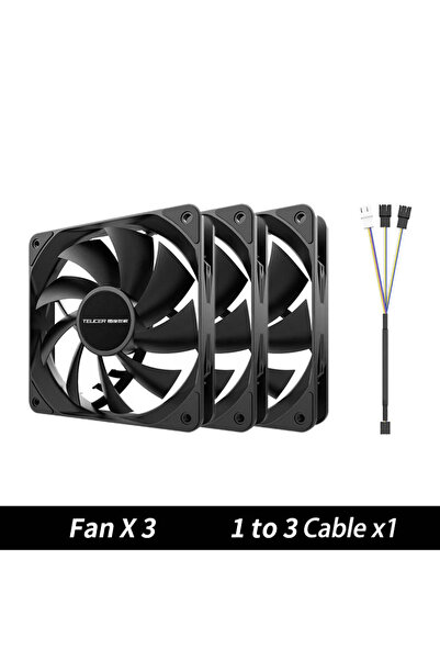 Choice3 NO RGB AS Show 3PCS Fan Black TEUCER B12025 120mm PC Case Fan 4PIN PW...