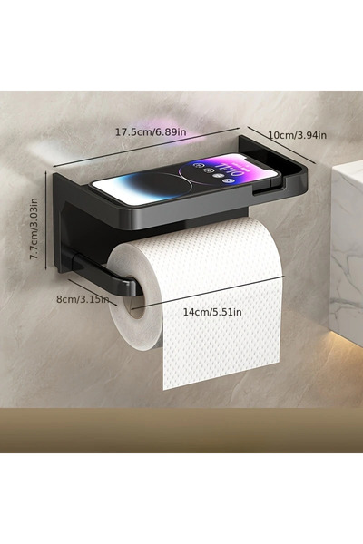 Choice1 black [Sleek Toilet Paper Holder] Durable Black Toilet Paper Holder w...