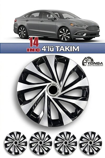 YONGA OTO AKSESUAR FORD FUSİON Jant Kapağı 14 İnç Kırılmaz 4'lü + 4 Amblem + ...