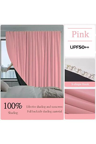 choice2 ستائر وردية اللون (خطاف S) مقاس 150 سم × 200 سم (قطعة واحدة) لغرفة ال...