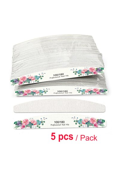 Choice 5pcs 1/3/5/10Pcs Professional Wood Thin Nail File 100/180 Sandpaper St...