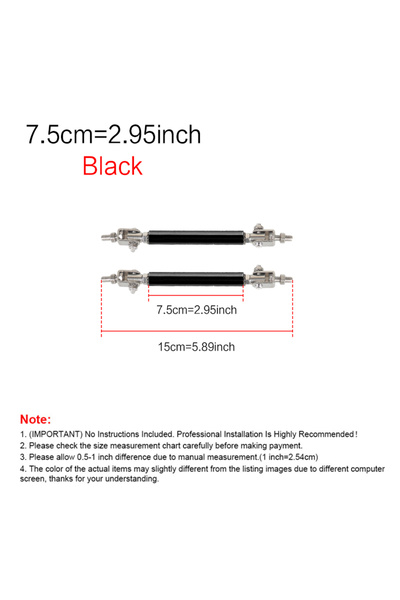 Choice3 7.5cm-Black 2psc Universal Racing Adjustable Front Rear Bumper Lip Sp...