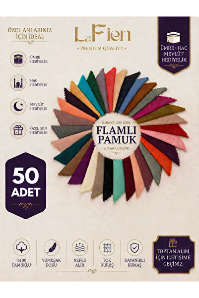 La Fien Flamlı 50'li Yazma Hediyelik Dağıtmalık Karışık Renk
