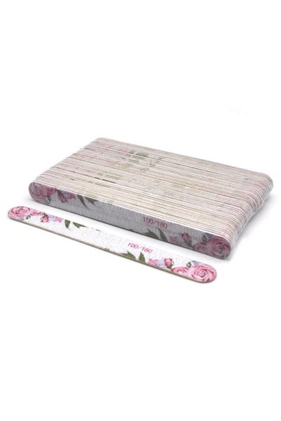 Choice Grit 100-180 50 Pcs Flower Design Wooden Files Straight Strong Thick P...