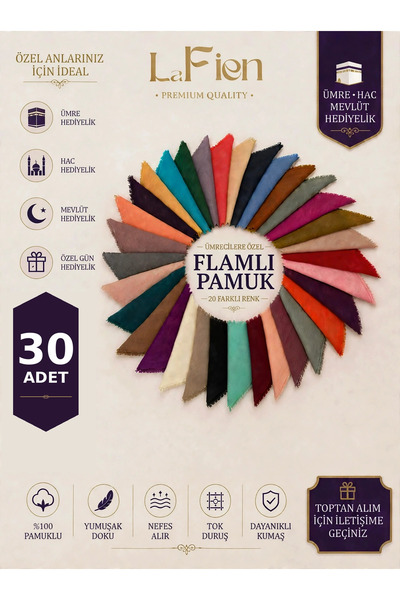La Fien Flamlı 30'lu Yazma Hediyelik Dağıtmalık Karışık Renk