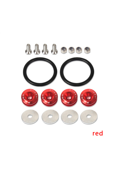 Choice4 Red JDM Quick Release Fasteners Are Ideal For Front Bumpers, Rear Bum...