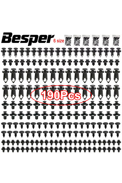 Choice1 191Pcs 190pcs Car Retainer Clips 6 Sizes Fasteners Automotive Plastic...