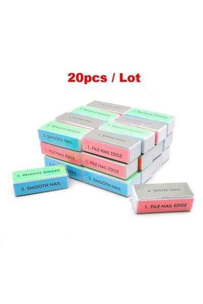 Choice1 20pcs 10 / 20pcs Nail Buffers Colorful 4 Way Different Grit Professio...