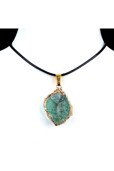 Choice Green Aventurine 25-35mm Irregular Shape Natural Stone Crystal Necklac...