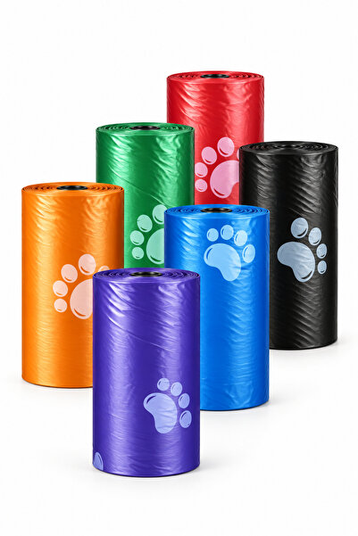 Kyrotech 4 Adet Köpek Kaka Poşeti Pati Desenli Pet Köpek Çiş Pedi 60 Poşet