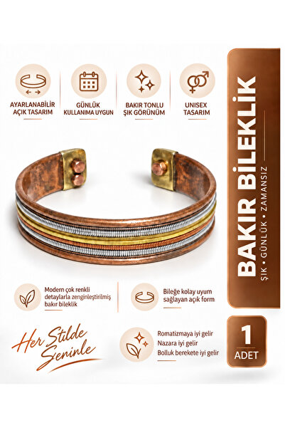 aslimucize El İşçiliği Bakır Bileklik Mıknatıslı