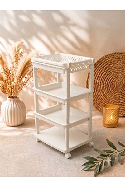 Mony moon Plastic 3 Tier Organizer Trolley Rolling Storage Cart Wheels for Ki...