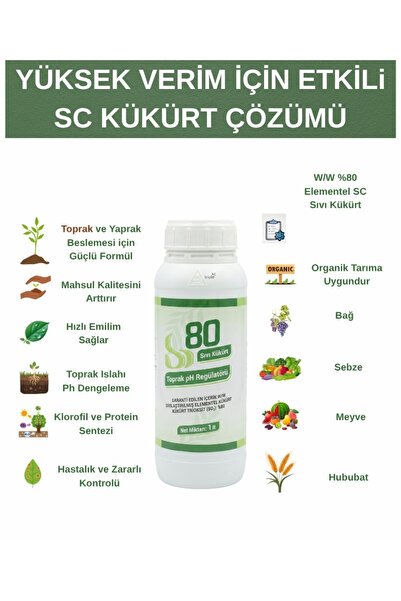 Saglam Tarım Sıvı Kükürt S80 (%80 - SC Formülasyonlu) 1 lt.