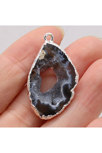 Choice heiyin 1pc Natural Gemstone Pendant Irregular Shape Agate Charms for J...