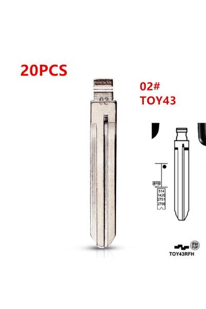 Choice1 20pcs 02# KD VVDI KEY BladeTOY43 TOY43AT Car Key Blade For KD KEYDIY ...