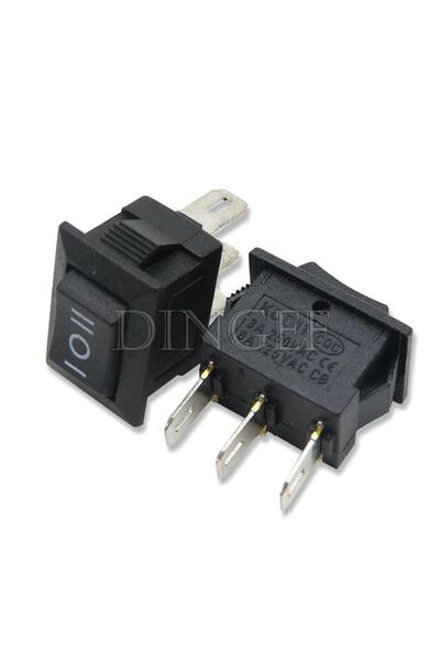 Choice1 3PIN ON OFF ON 10PCS 3Pin 2PIN 3A 250V 10*15mm Black Red Button Rocke...