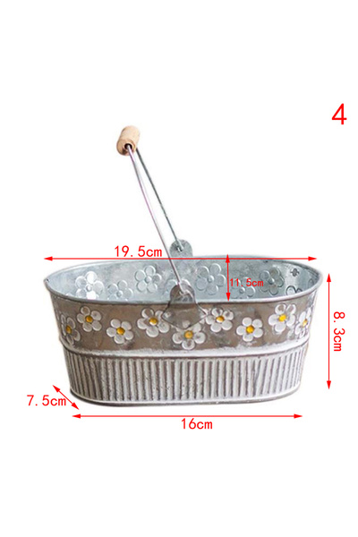 Choice3 4 Vintage Iron Flower Pot Desktop Flower Vase Plant Flowerpot Balcony...