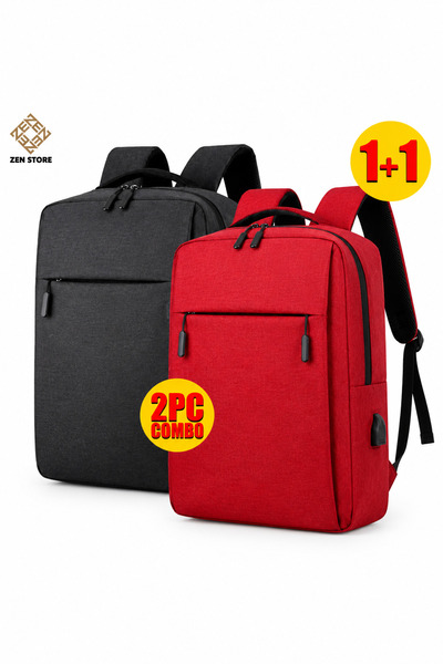Zen Store 2 PC COMBO BLACK AND BLUE Laptop Backpack 15 16 Inch, Slim Durable ...