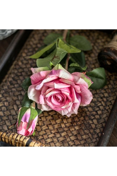 Choice rose pink Artificial Flowers Big Silk Roses NEW Beautiful Branch Vase ...