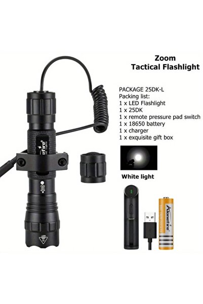 Choice 18650 black TK503 25DK 12W Zoom Tactical Flashlight Powerful Outdoor T...
