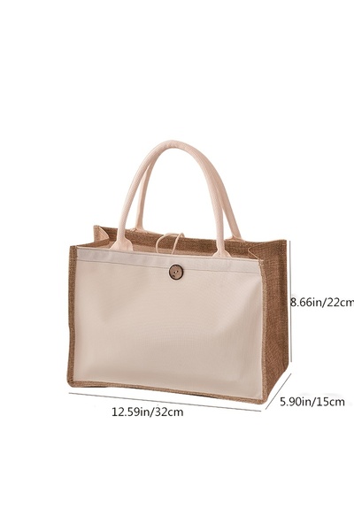 Choice Horizontalmediumsize New vertical style linen tote bag plain color sim...