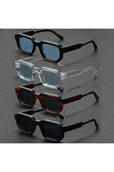 Choice1 GRAY 4pcsNew Men Vintage Rectangle Frame Sunglasses Fashion Retro Sun...