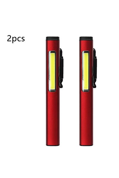 Choice3 Red 2PC Mini Portable LED Pen Lamp COB Side Light Bottom Magnet Flash...